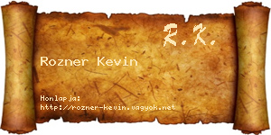 Rozner Kevin névjegykártya